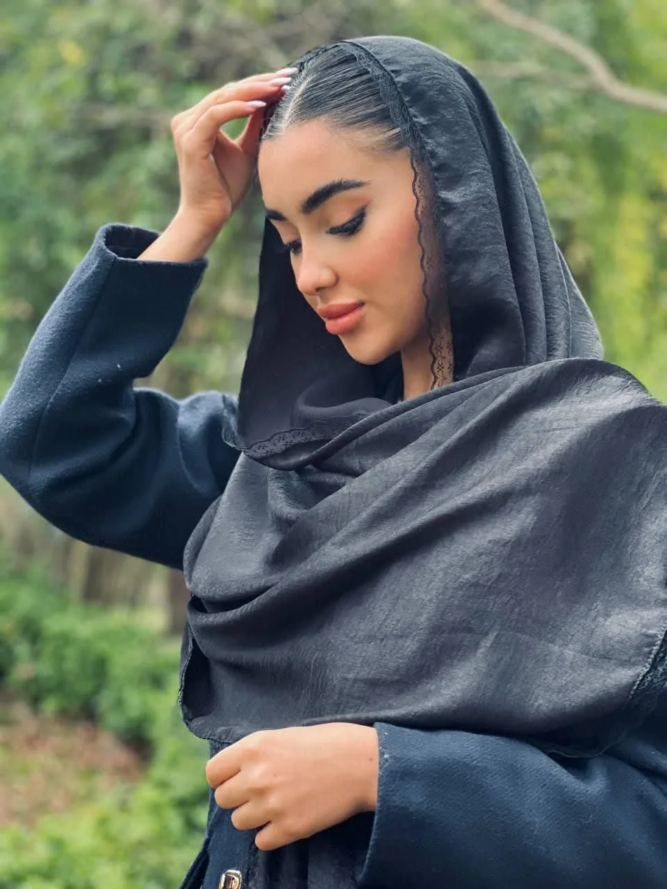 شال کوپرا دور دانتل و ساده