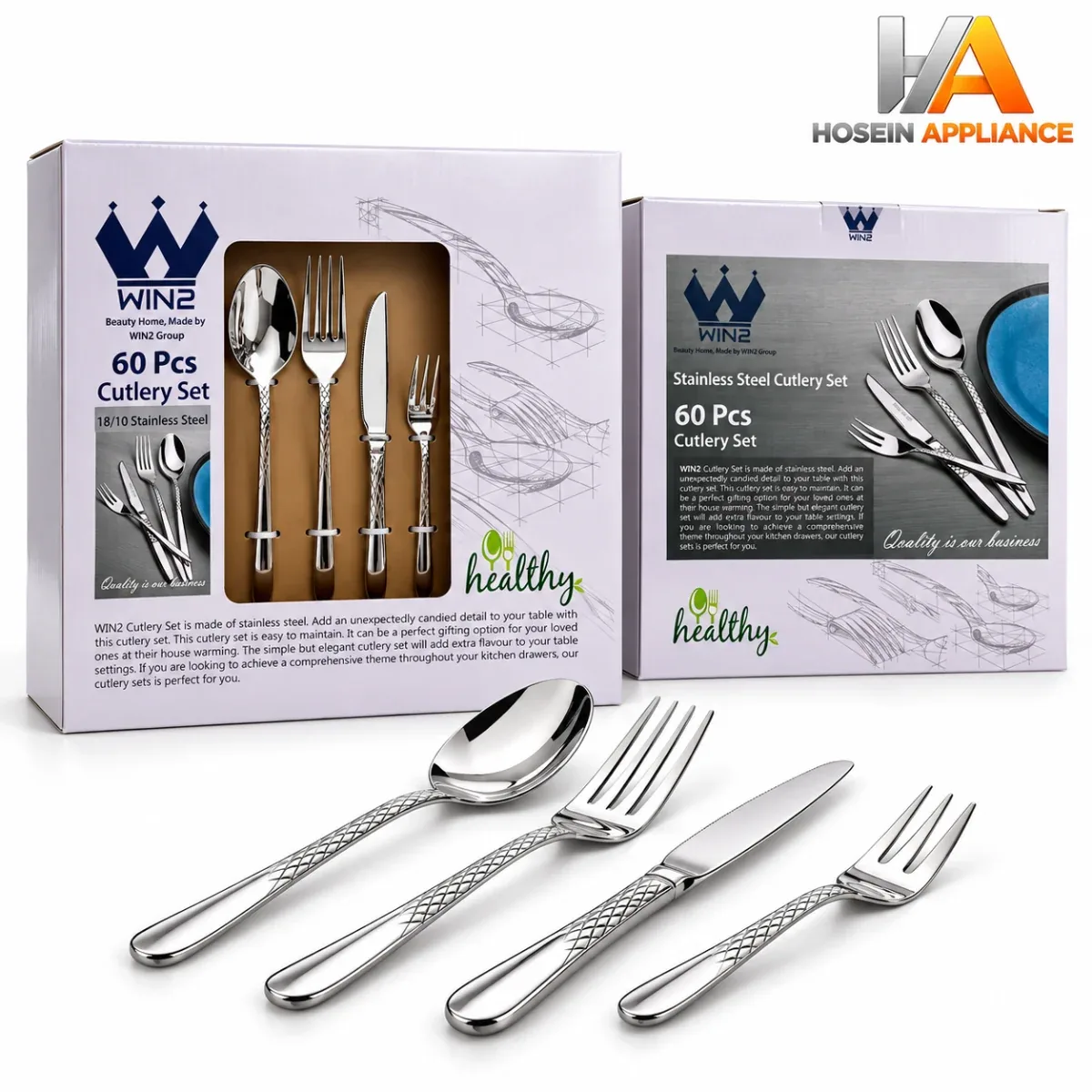سرویس قاشق و چنگال 60 پارچه 12 نفره وینتو  win 2 مدل 065