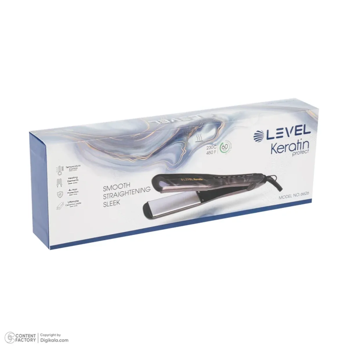 اتو مو حرفه‌ای لول LEVEL مدل 6626 Keratin Protect