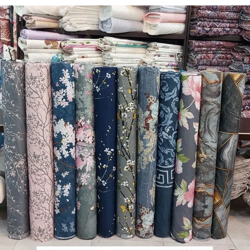 پارچه ملافه ای،پارچه ملحفه ای عرض240 سانت پارچه ملافه ای طرح شکوفه جنس پیگمنت بدون رنگدهی و آبرفت در طرح های مختلف - برای انتخاب طرح باهام تماس بگیرید - تصویر ۵