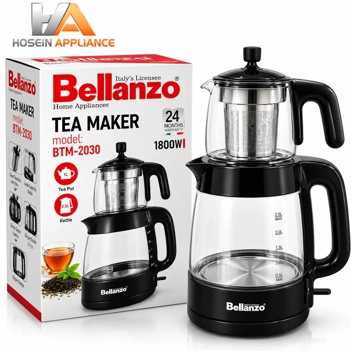 چای ساز روهمی بلانزو Bellanzo پیرکس کد BTM-2030