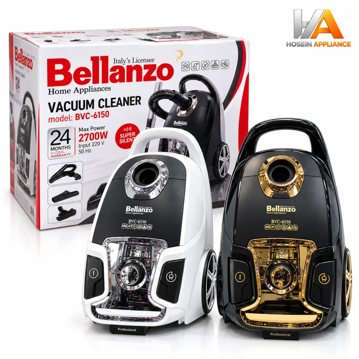 جاروبرقی بلانزو Bellanzo  مدل BVC-6150 قدرت 2700 وات با صفحه ولومی