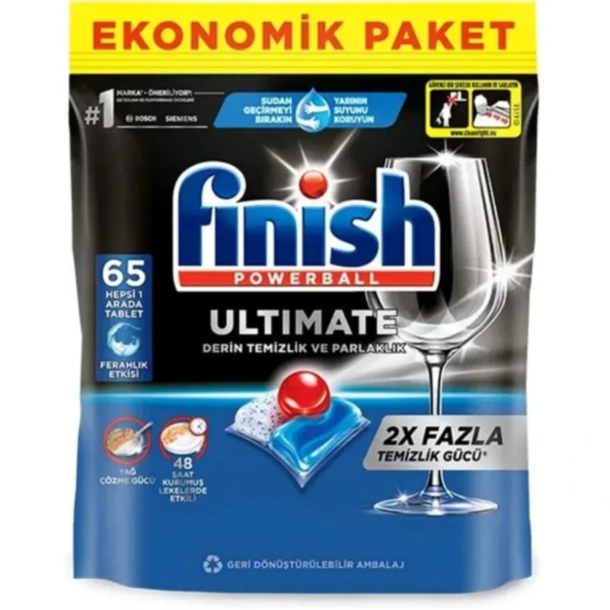 قرص ماشین ظرفشویی فینیش مدل التیمیت Ultimate x2 بسته 65 عددی - تصویر ۳