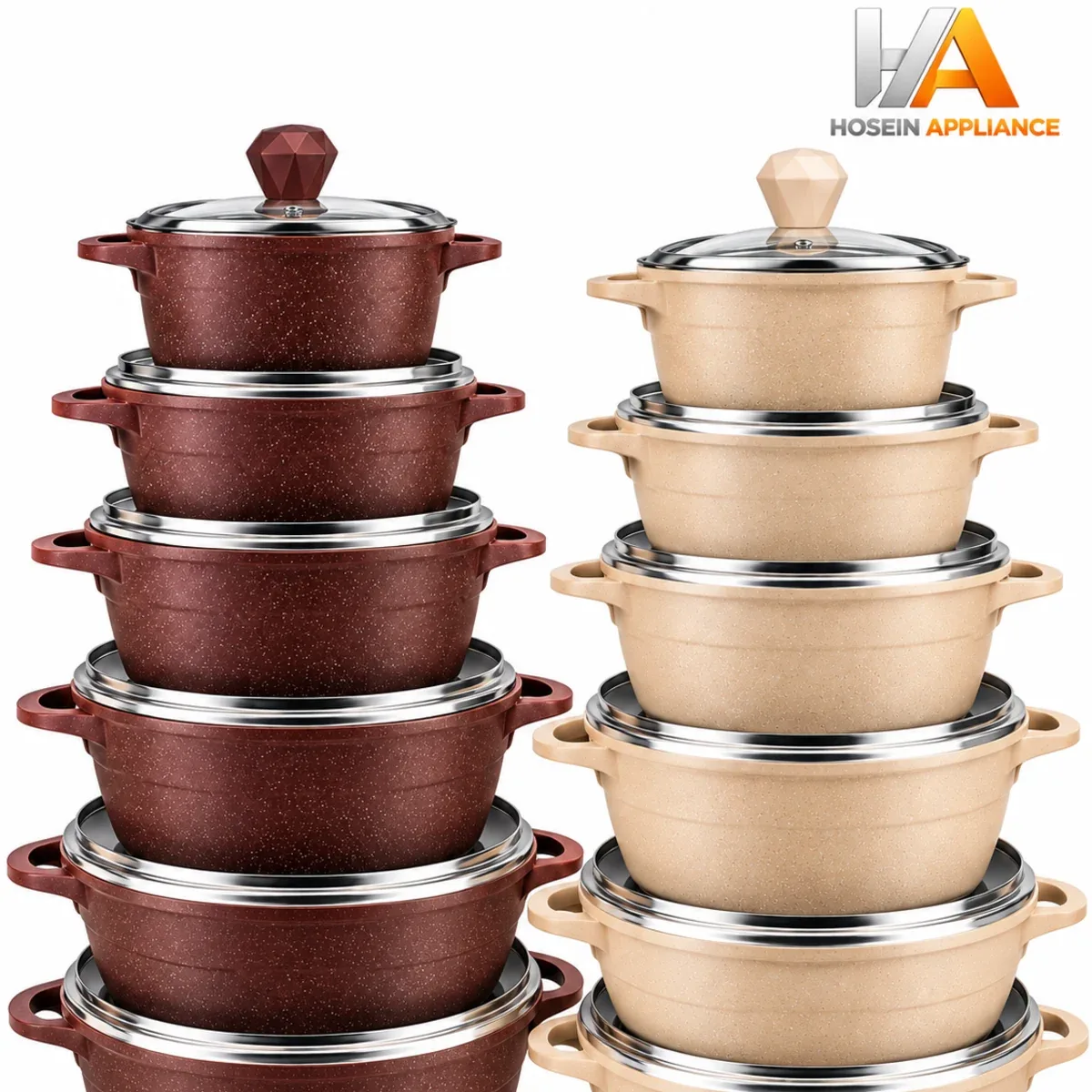 سرویس قابلمه چدن گرانیت 14 پارچه رویال Royal
