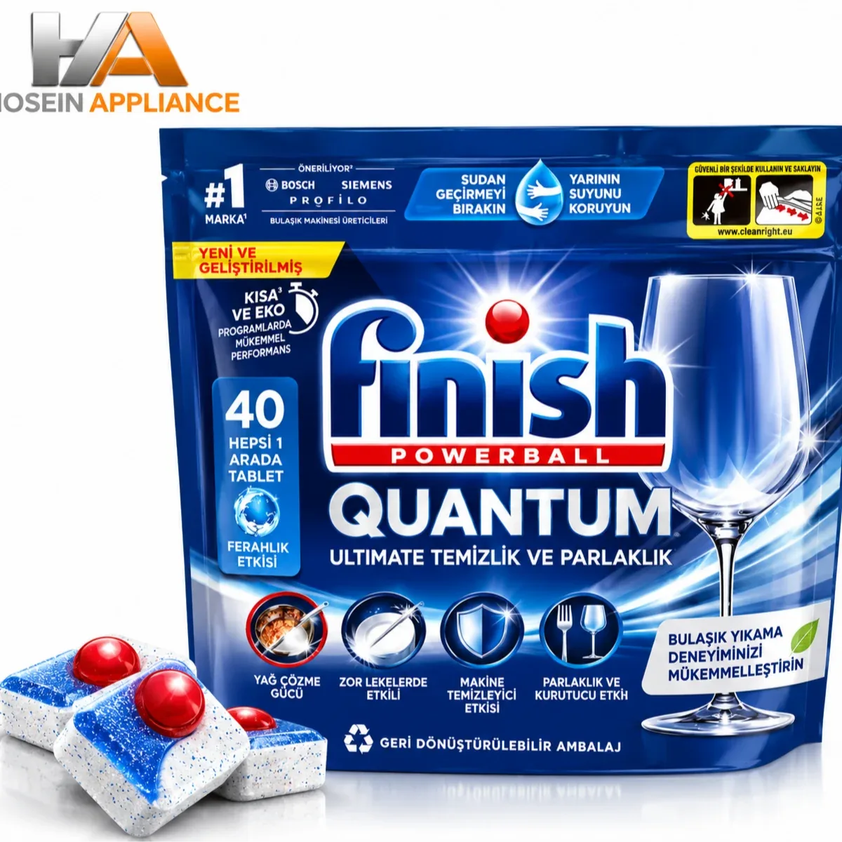 قرص ماشین ظرفشویی فینیش FINISH مدل QUANTUM بسته 40 عددی