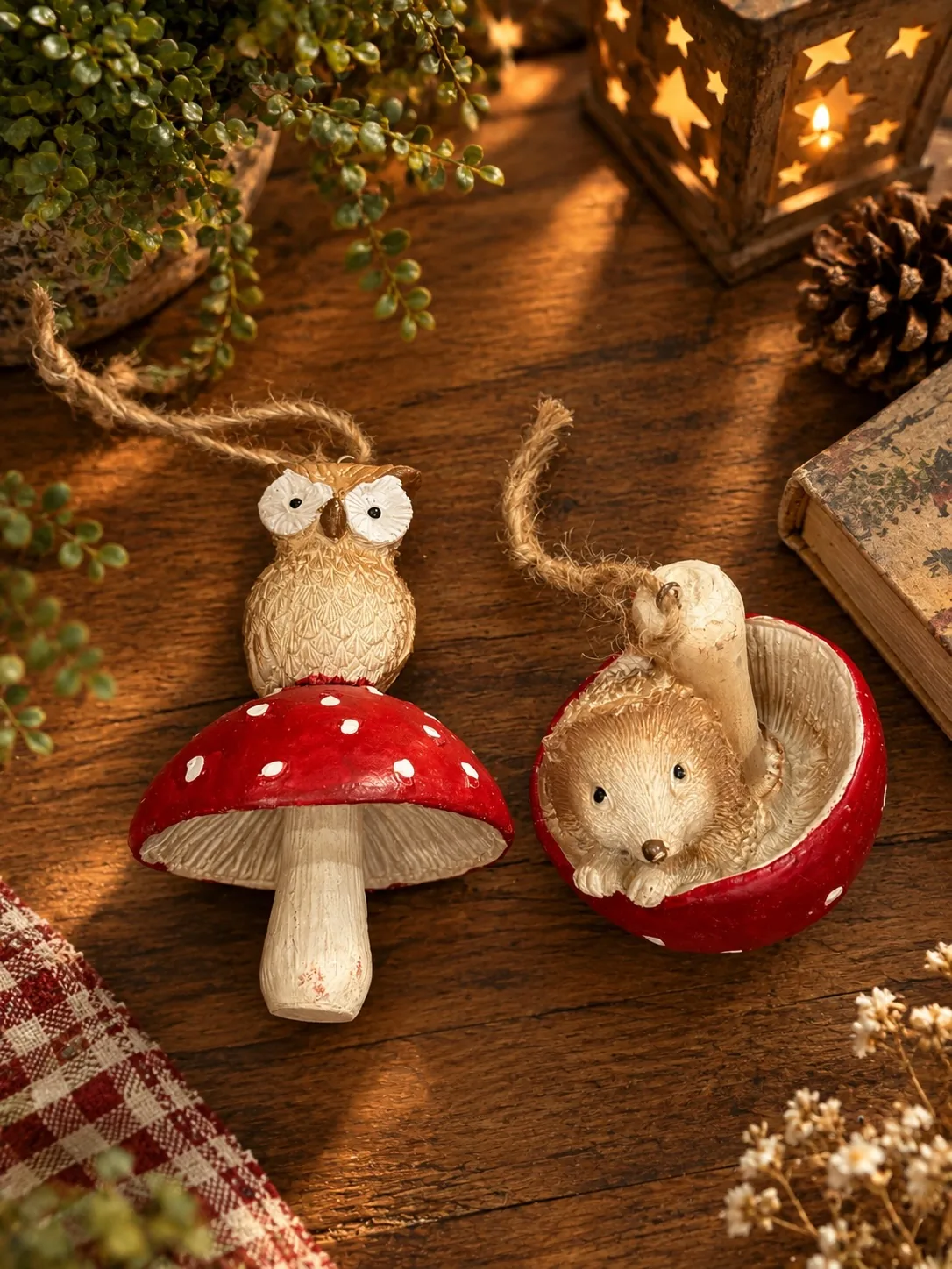 ست دکوری قارچ، جوجه‌تیغی و جغد - تصویر ۲