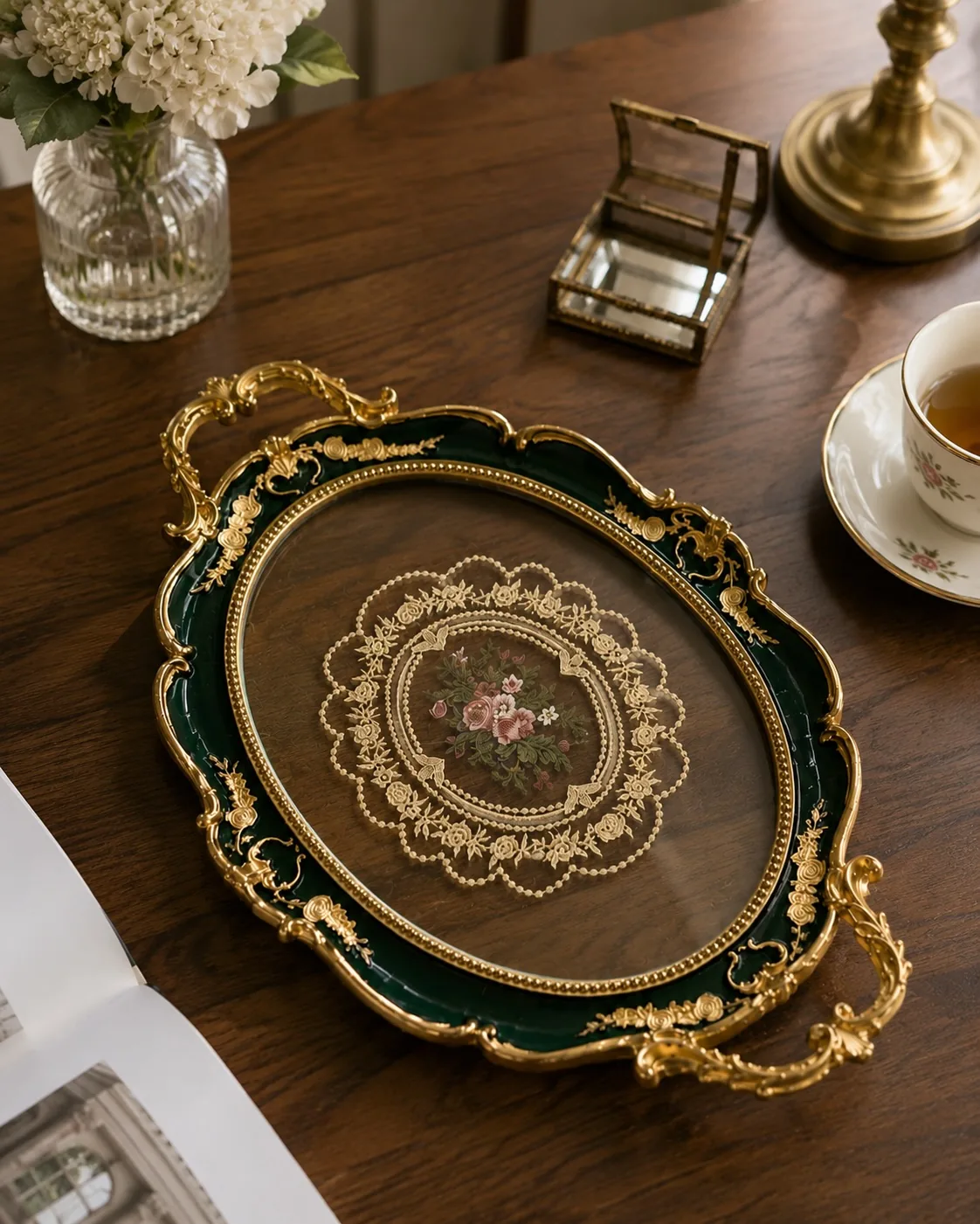 ⁨سینی دکوراتیو دانتل پذیرایی - تصویر ۲