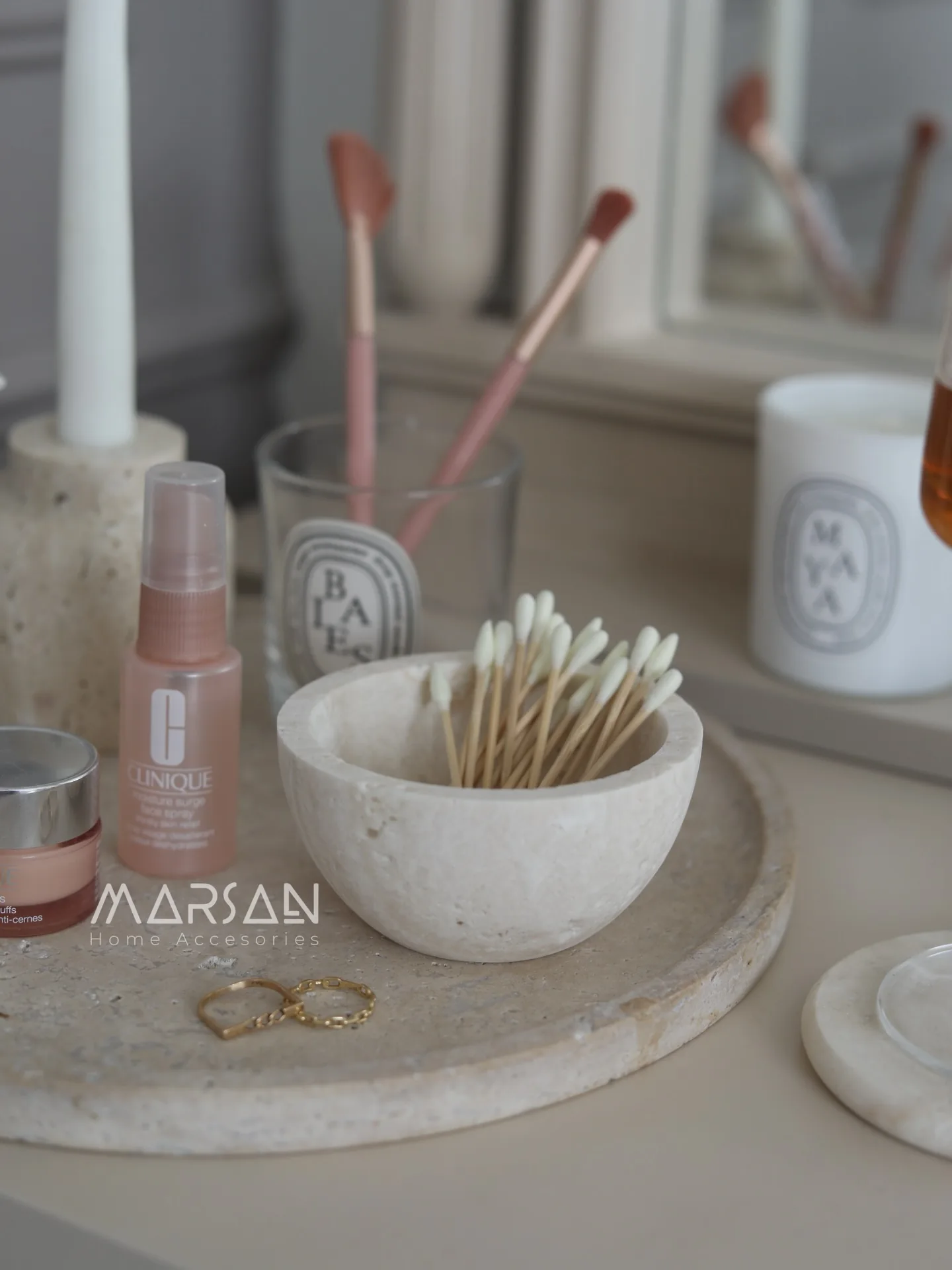 ست سنگی میز آرایش تراورتن - تصویر ۳