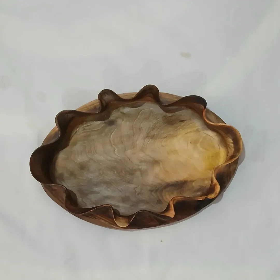 میوه‌خوری دست‌ساز روستیک چوب گردو ابعاد ۴۰ × ۲۵