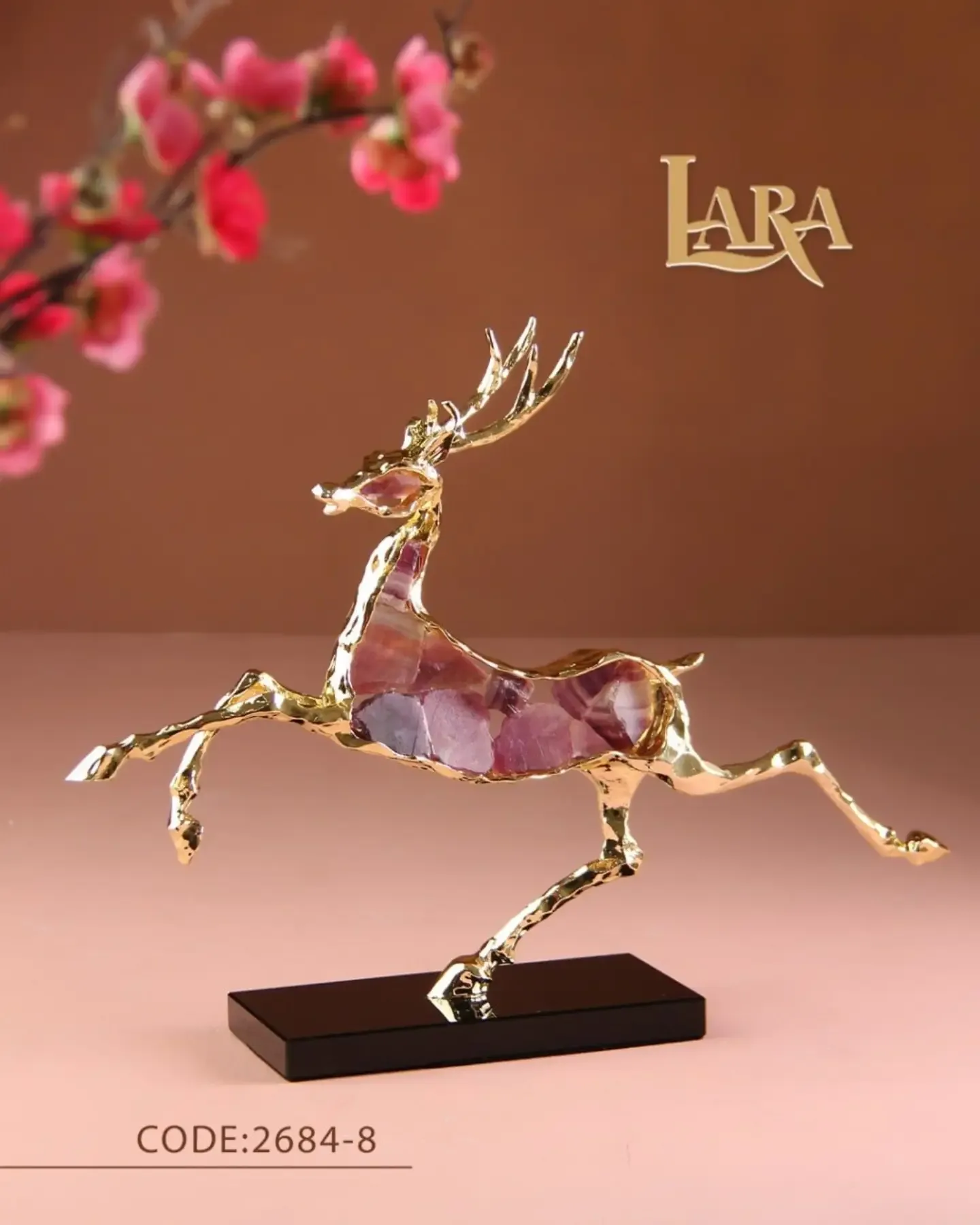 اکسسوری تزیینی طرح حیوانات لوکس برنز و کریستال یا سنگ آمیتیس لارا - تصویر ۶