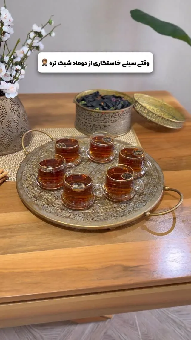 سینی پذیرایی فلزی گرد و بیضی