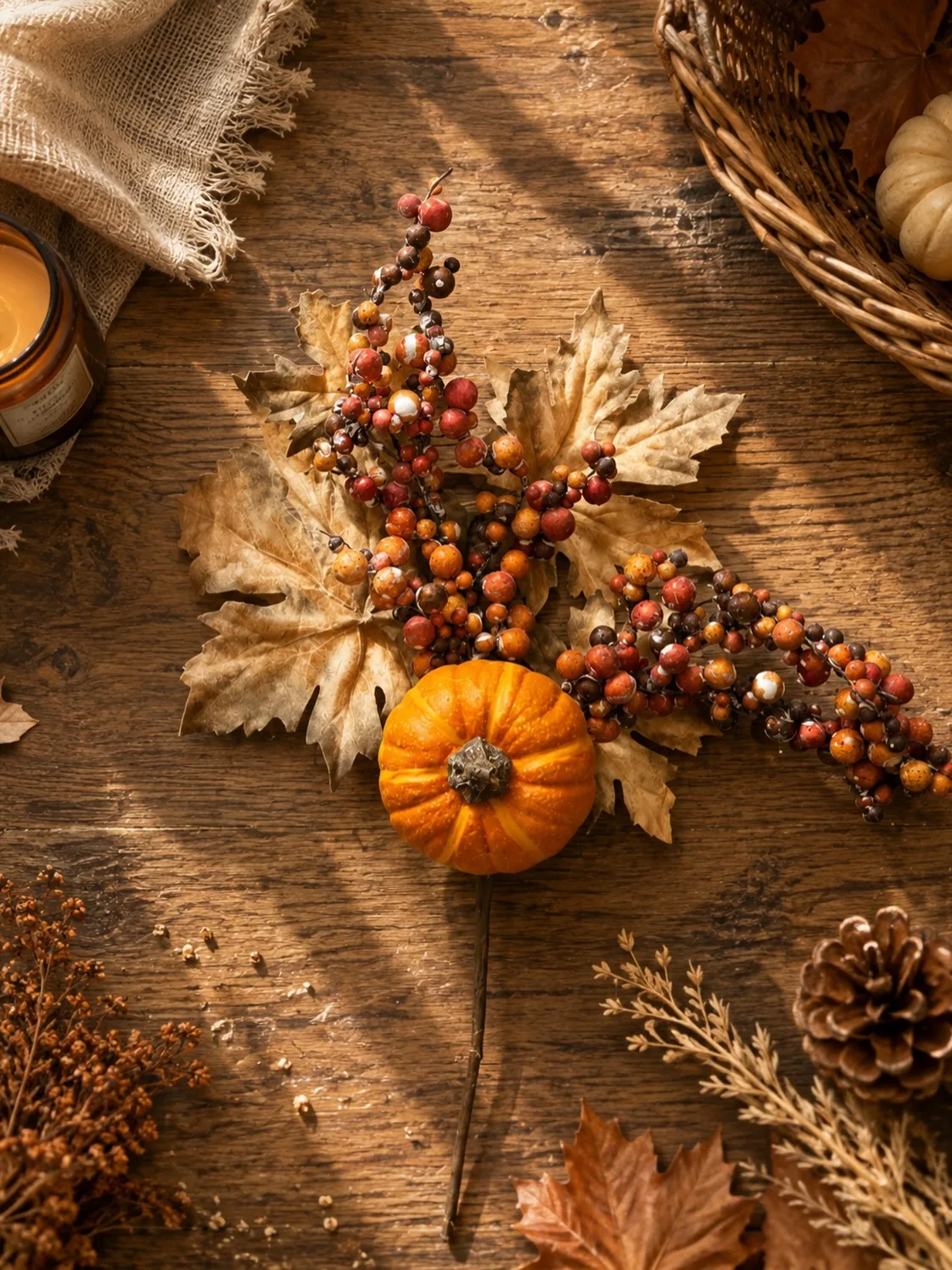 گل و دکور پاییزی دست‌ساز - تصویر ۱۹