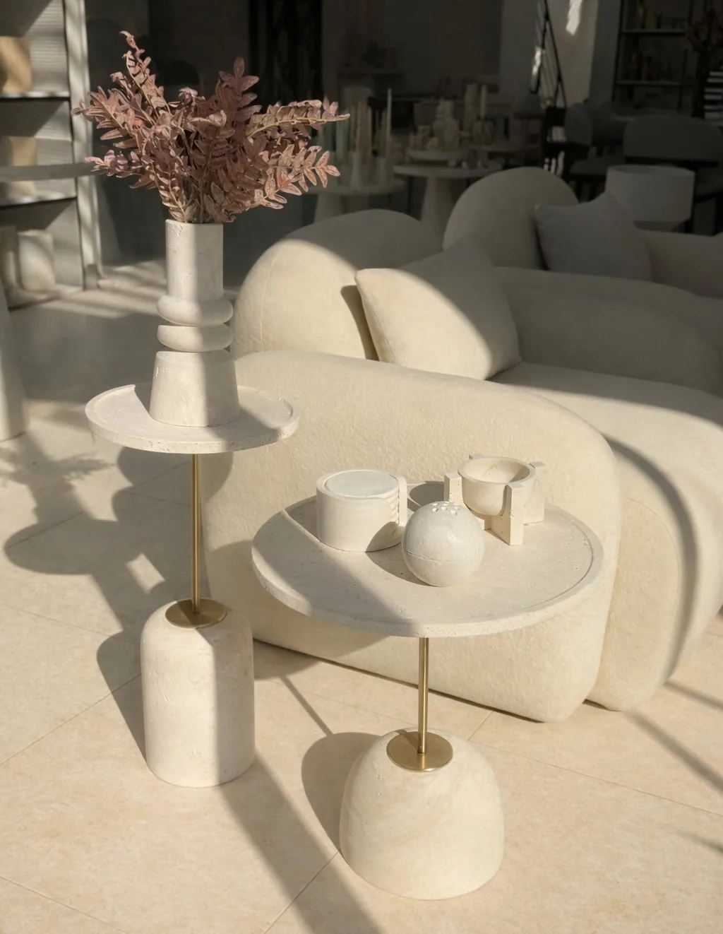 میز کنارمبلی سنگی