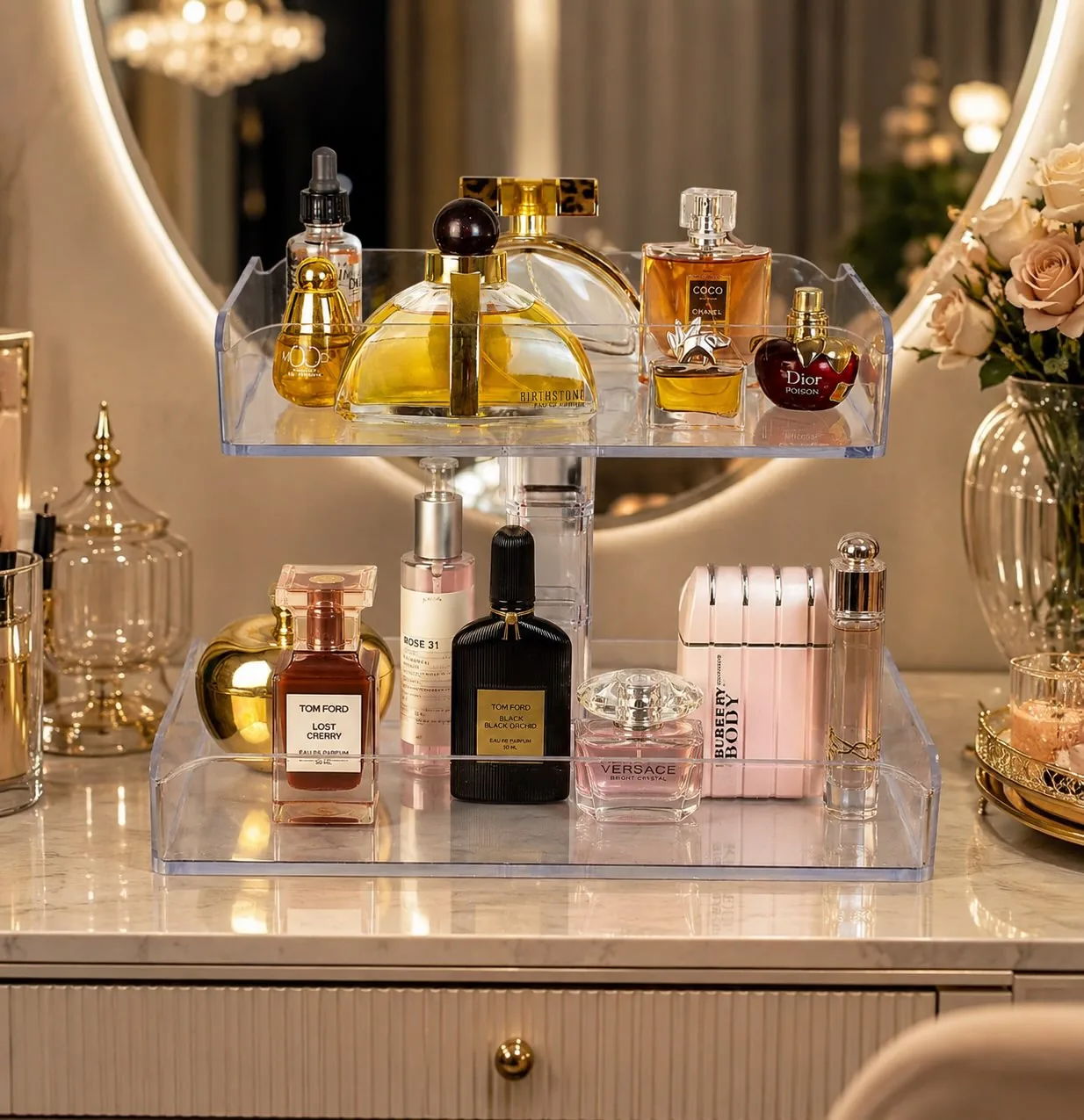 استند عطر کریستال شفاف