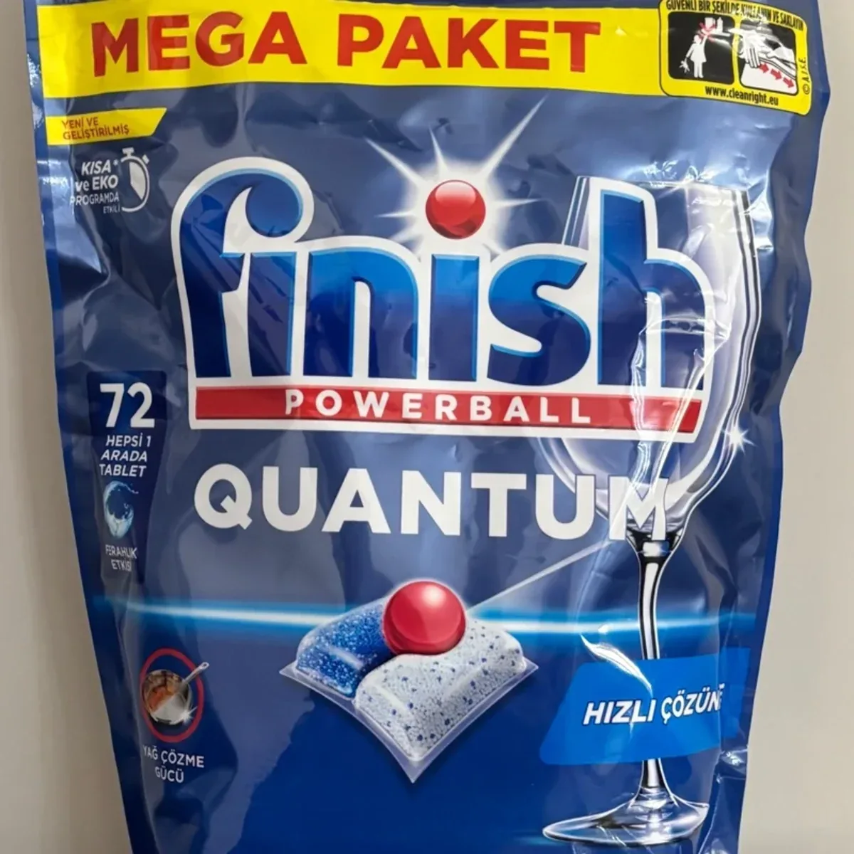قرص ماشین ظرفشویی فینیش FINISH مدل QUANTUM بسته 72 عددی مگا پک - تصویر ۲