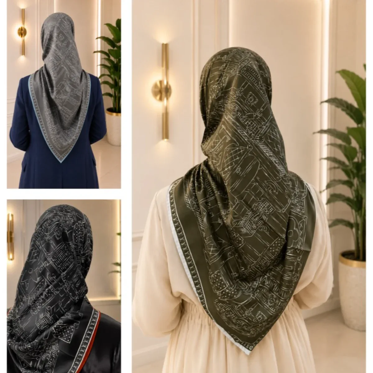 روسری ابریشم توییل وارداتی نیلا