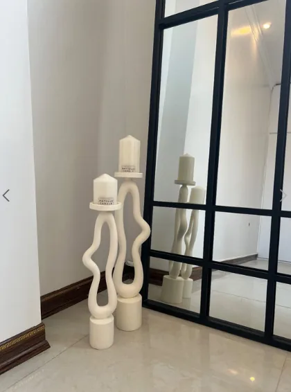 شمعدان کنار سالنی مدل دفرمه 2 عددی