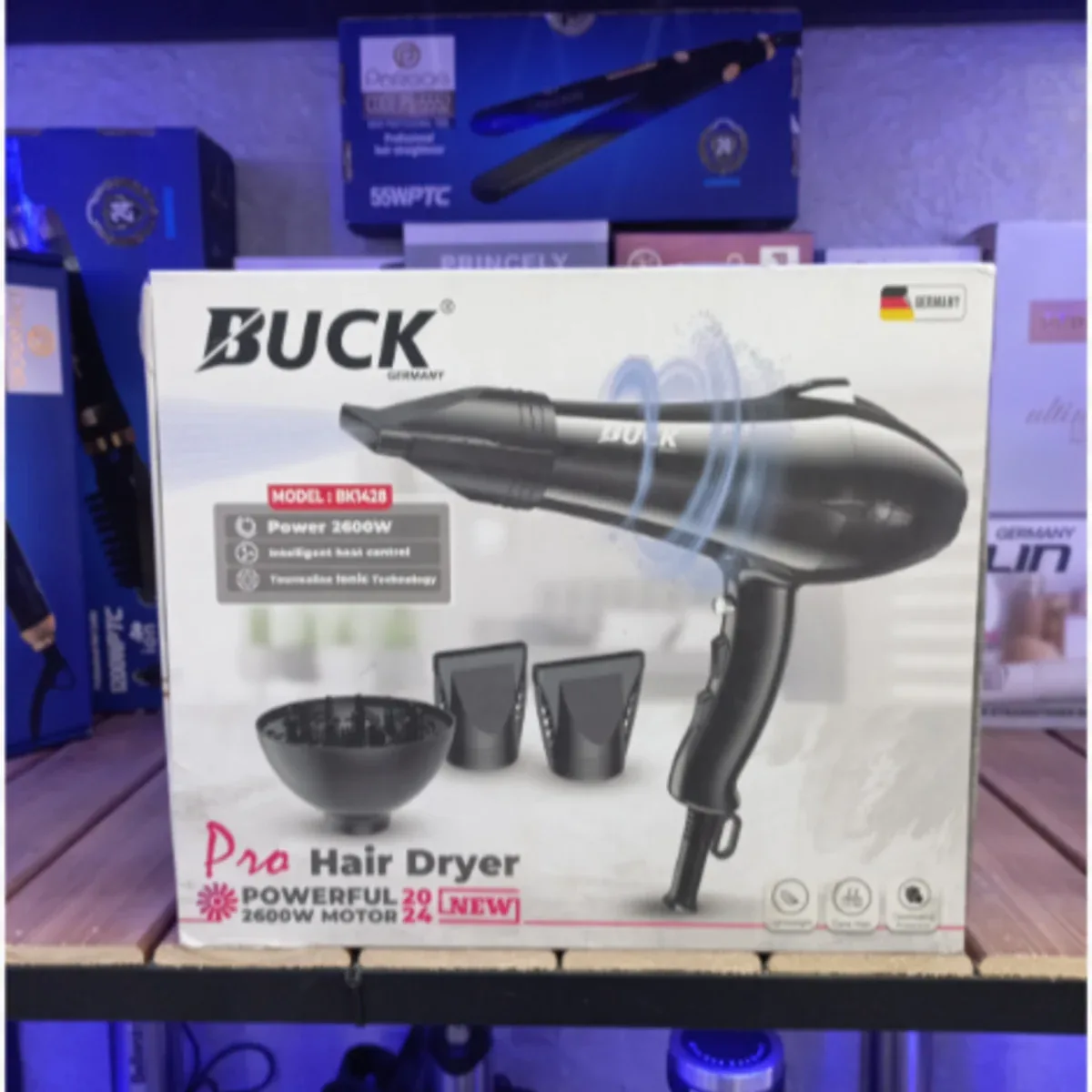 سشوار حرفه‌ای باک BUCK مدل BK-1428 توان 2600 وات با فناوری یون و باد سرد - تصویر ۴