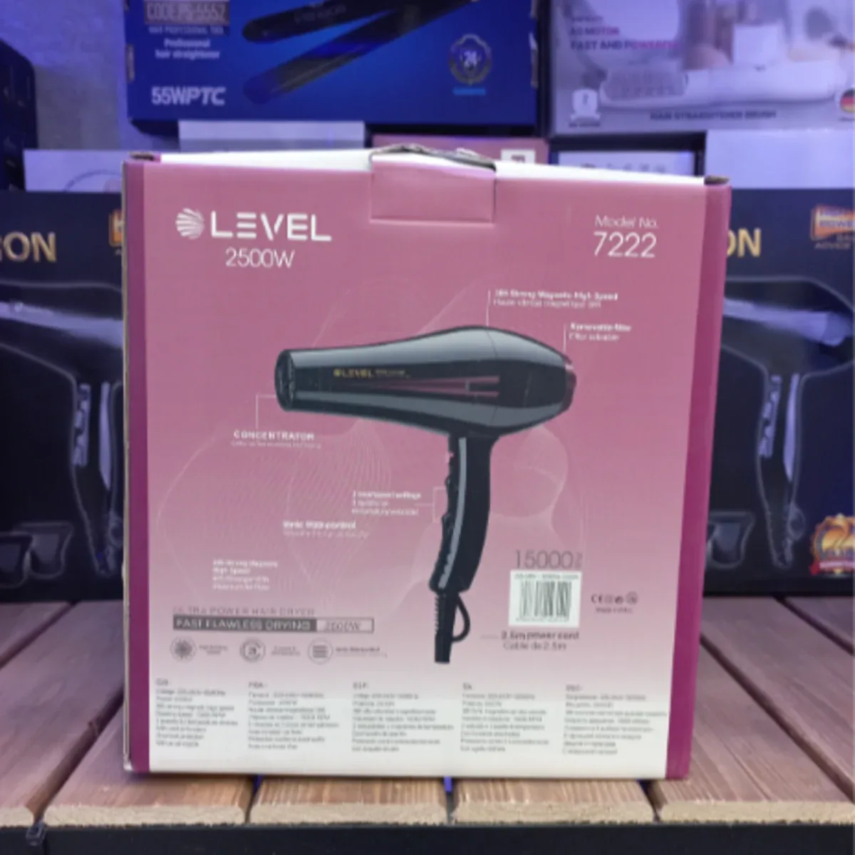 سشوار خانگی لول LEVEL مدل 7222 توان 2500 وات با طراحی سبک و خشک‌کنندگی سریع - تصویر ۲
