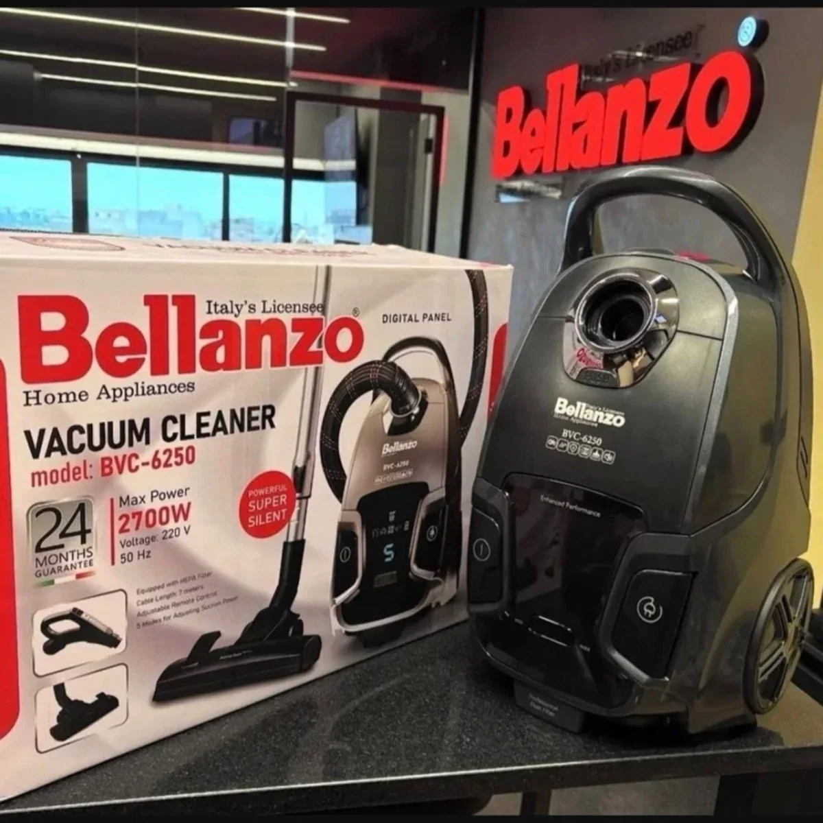 جاروبرقی بلانزو Bellanzo مدل BVC-6250 قدرت 2700 وات با صفحه دیجیتال - تصویر ۲