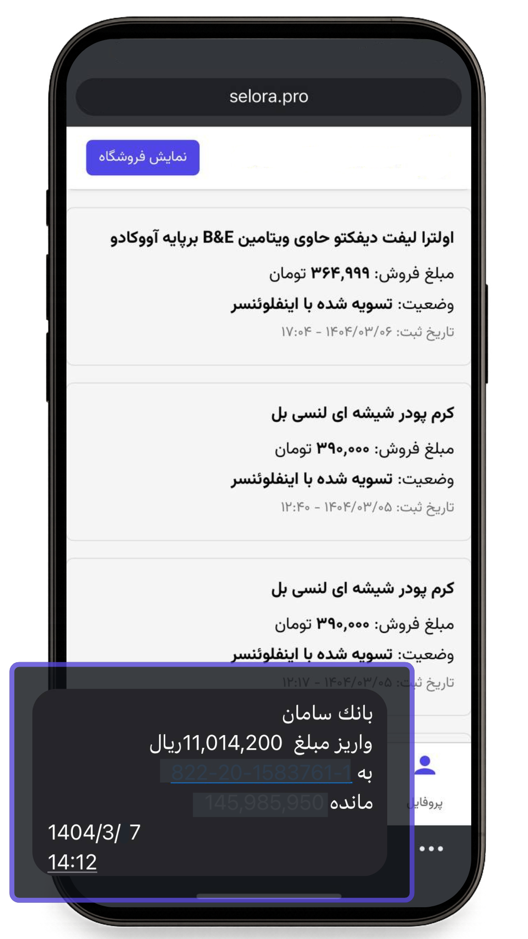 آنالیز فروش